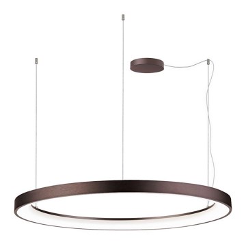 LED2 - LED ljusreglerad ljuskrona på textilsladd BELLA LED/80W/230V 3000K/4000K brun