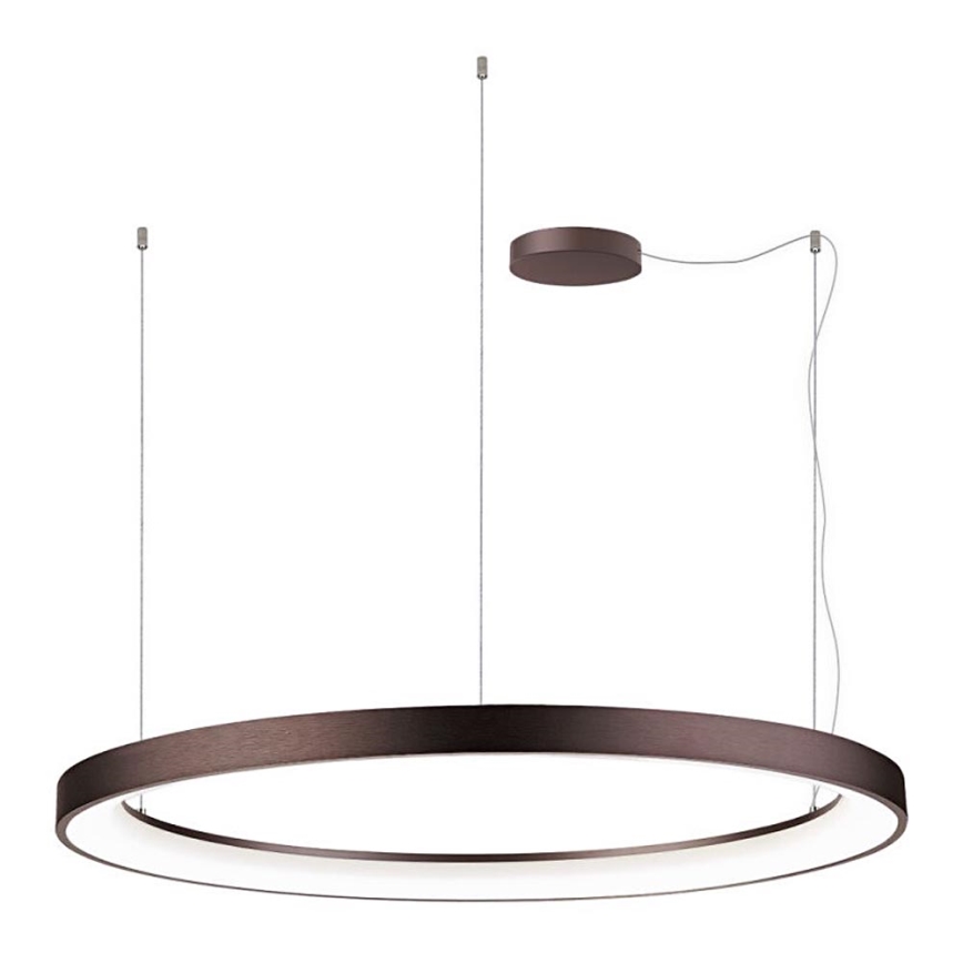 LED2 - LED ljusreglerad ljuskrona på textilsladd BELLA LED/80W/230V 3000K/4000K brun