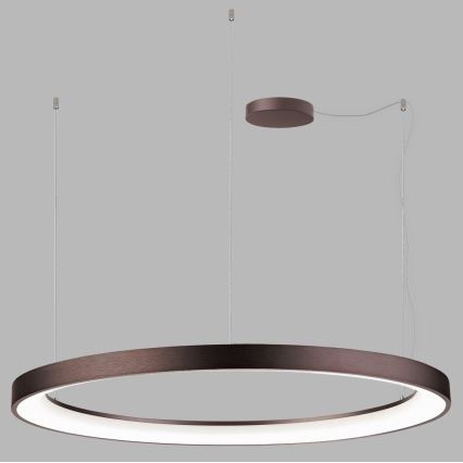 LED2 - LED ljusreglerad ljuskrona på textilsladd BELLA LED/80W/230V 3000K/4000K brun