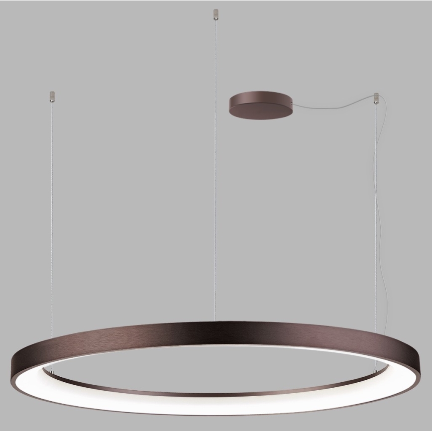 LED2 - LED ljusreglerad ljuskrona på textilsladd BELLA LED/80W/230V 3000K/4000K brun