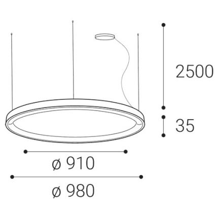LED2 - LED ljusreglerad ljuskrona på textilsladd BELLA LED/80W/230V 3000K/4000K brun