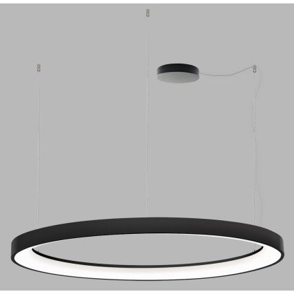 LED2 - LED ljusreglerad ljuskrona på textilsladd BELLA LED/80W/230V 3000K/4000K svart