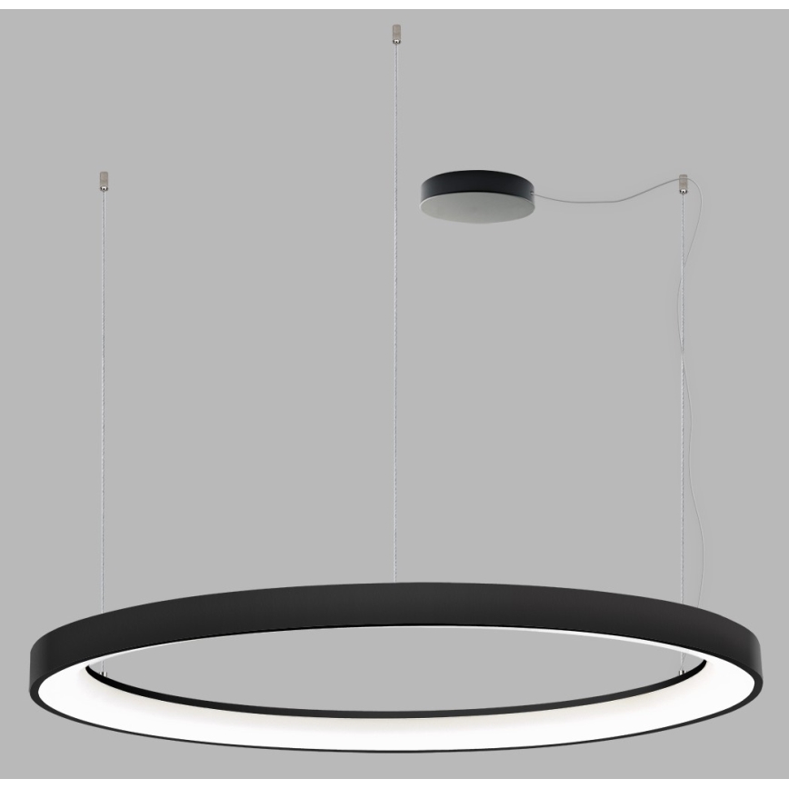 LED2 - LED ljusreglerad ljuskrona på textilsladd BELLA LED/80W/230V 3000K/4000K svart