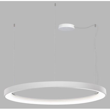 LED2 - LED ljusreglerad ljuskrona på textilsladd BELLA LED/80W/230V 3000K/4000K vit