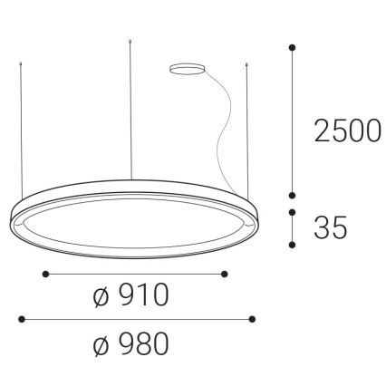 LED2 - LED ljusreglerad ljuskrona på textilsladd BELLA LED/80W/230V 3000K/4000K vit