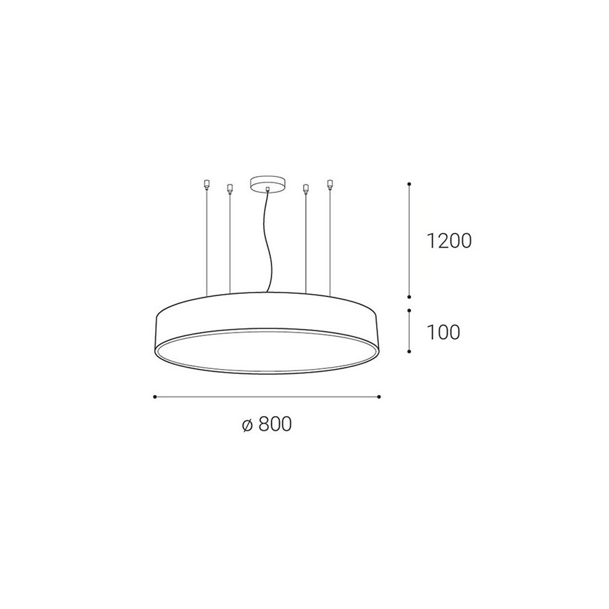LED2 - LED ljusreglerad ljuskrona på textilsladd MONO LED/100W/230V 3000K/4000K svart