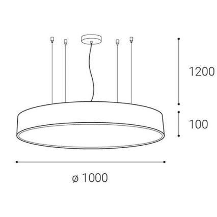 LED2 - LED ljusreglerad ljuskrona på textilsladd MONO LED/153W/230V 3000K/4000K vit