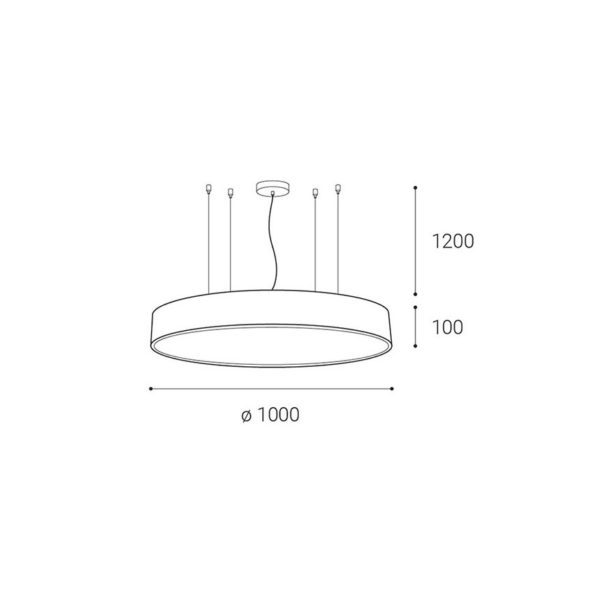 LED2 - LED ljusreglerad ljuskrona på textilsladd MONO LED/153W/230V 3000K/4000K vit