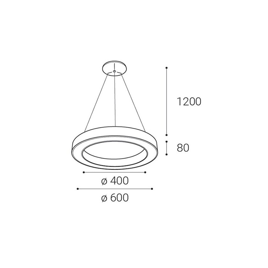 LED2 - LED ljusreglerad ljuskrona på textilsladd SATURN LED/50W/230V 3000K/4000K svart