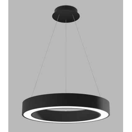 LED2 - LED ljusreglerad ljuskrona på textilsladd SATURN LED/50W/230V 3000K/4000K svart