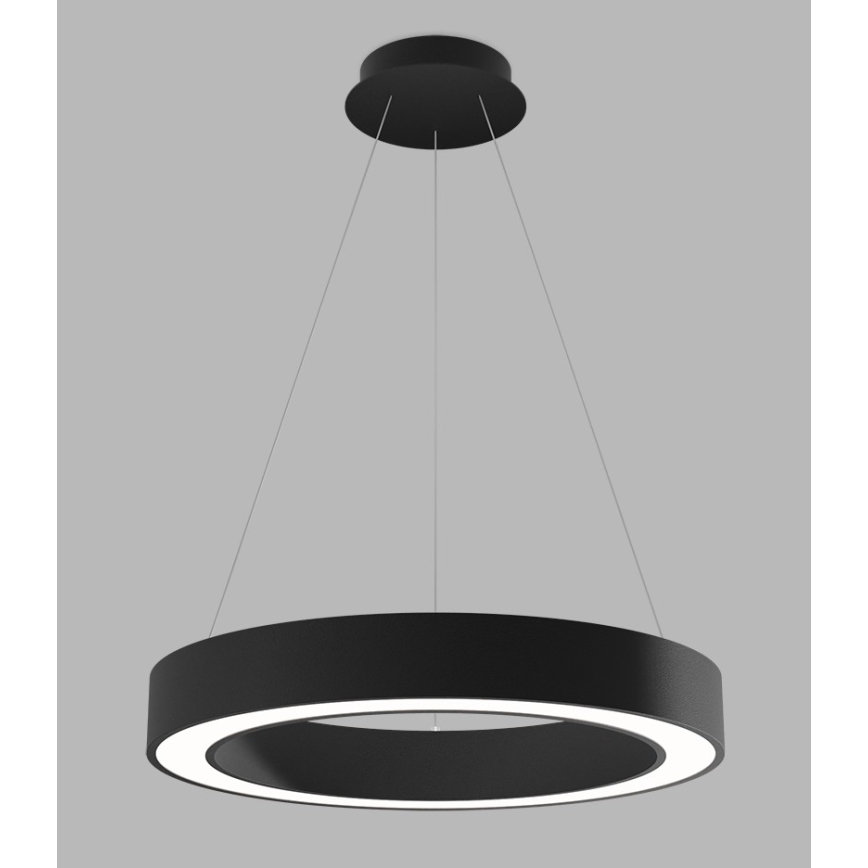 LED2 - LED ljusreglerad ljuskrona på textilsladd SATURN LED/50W/230V 3000K/4000K svart
