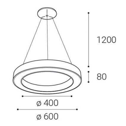 LED2 - LED ljusreglerad ljuskrona på textilsladd SATURN LED/50W/230V 3000K/4000K vit