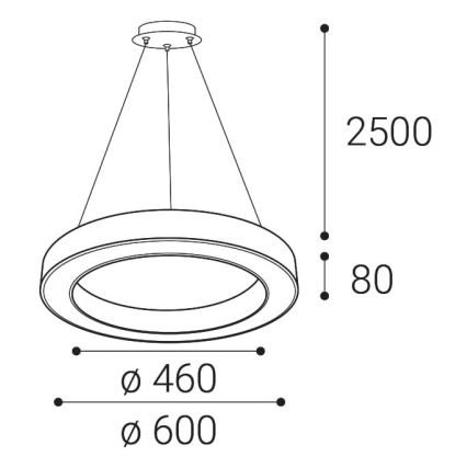 LED2 - LED ljusreglerad ljuskrona på textilsladd SATURN LED/50W/230V 3000K/4000K vit