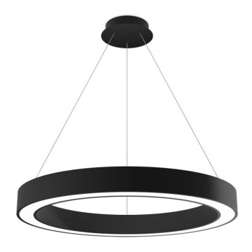 LED2 - LED ljusreglerad ljuskrona på textilsladd SATURN LED/60W/230V 3000K/4000K svart
