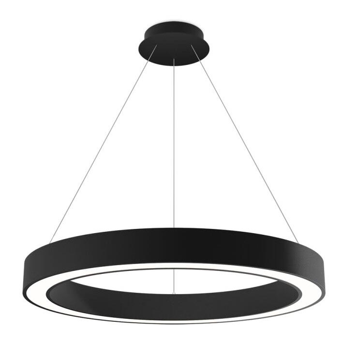 LED2 - LED ljusreglerad ljuskrona på textilsladd SATURN LED/60W/230V 3000K/4000K svart