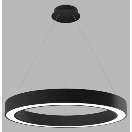 LED2 - LED ljusreglerad ljuskrona på textilsladd SATURN LED/60W/230V 3000K/4000K svart
