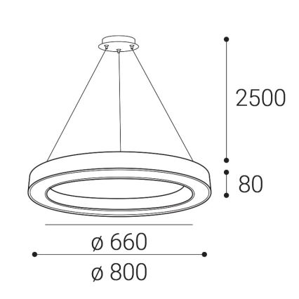 LED2 - LED ljusreglerad ljuskrona på textilsladd SATURN LED/60W/230V 3000K/4000K svart