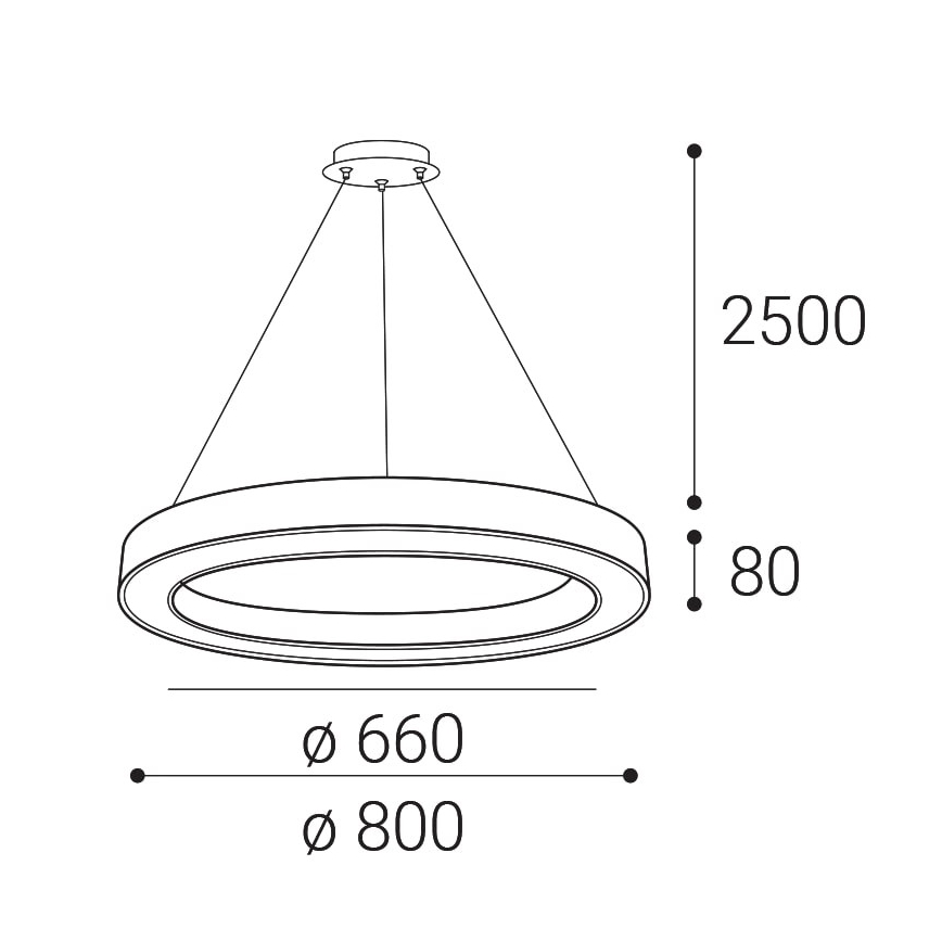 LED2 - LED ljusreglerad ljuskrona på textilsladd SATURN LED/60W/230V 3000K/4000K svart