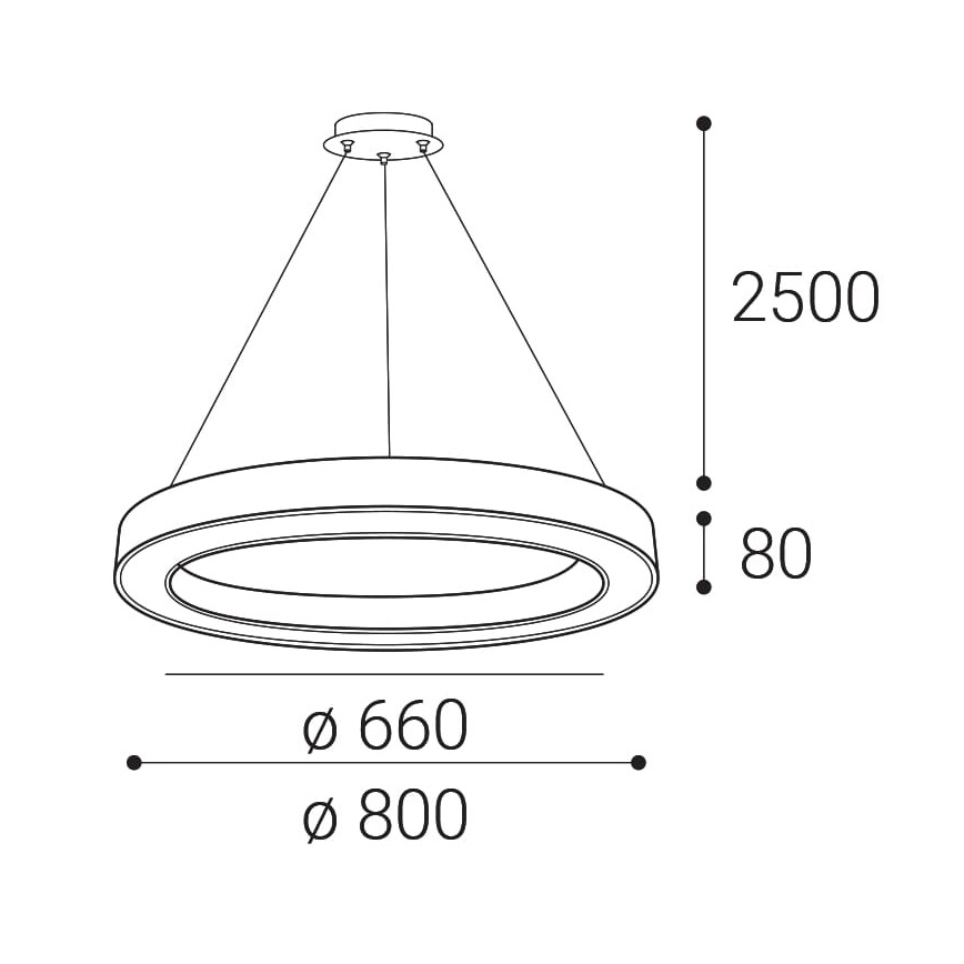 LED2 - LED ljusreglerad ljuskrona på textilsladd SATURN LED/60W/230V 3000K/4000K vit