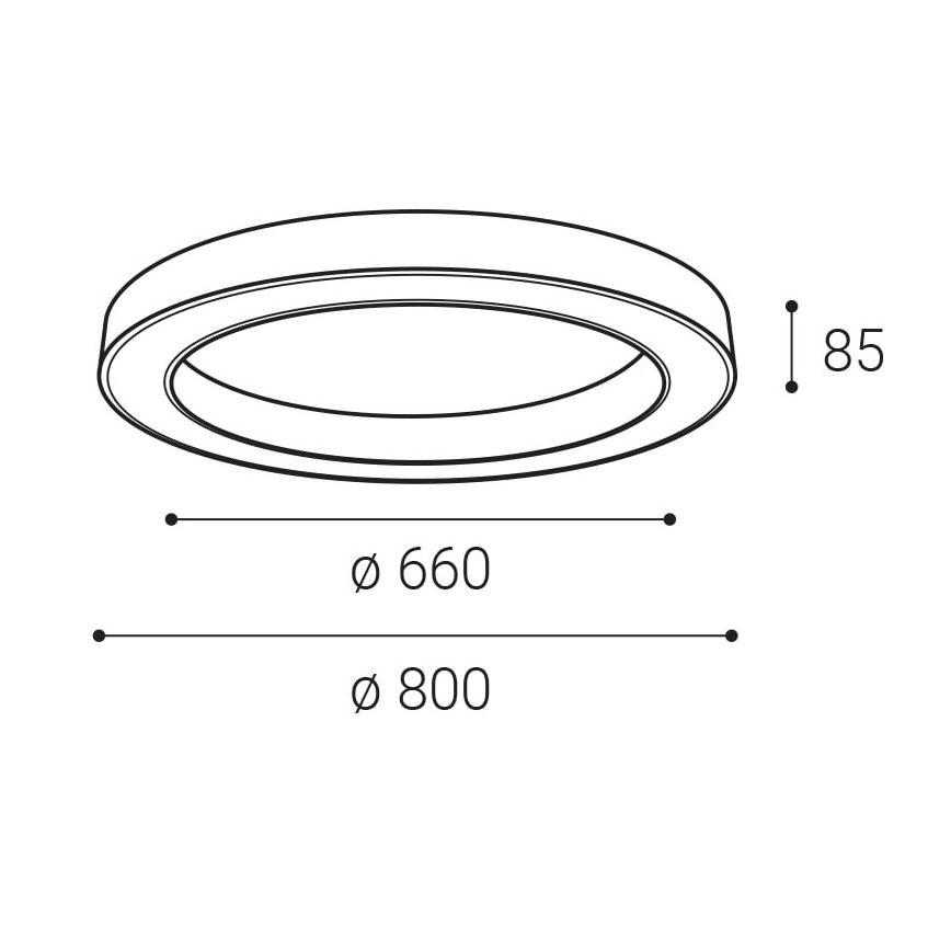 LED2 - LED ljusreglerad taklampa SATURN LED/60W/230V 3000K/4000K svart