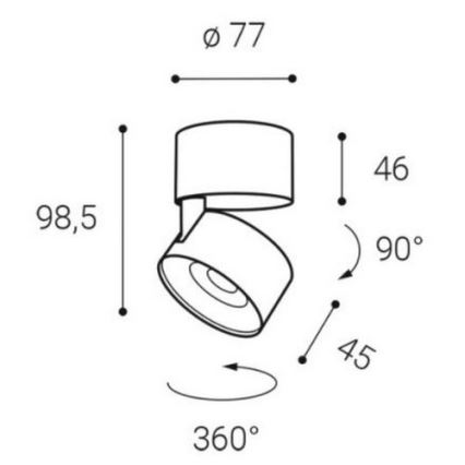 LED2 - LED Spotlight KLIP ON LED/11W/230V svart