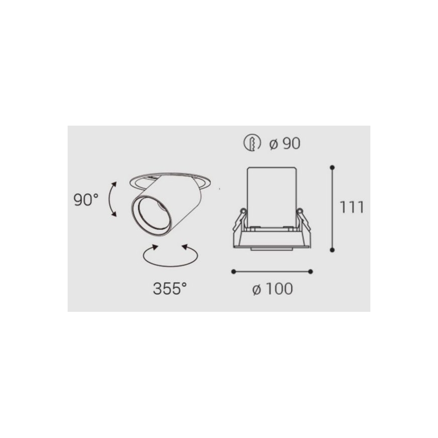 LED2 - LED suspended tak belysning HIDE LED/20W/230V CRI 90 svart