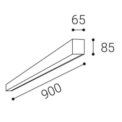 LED2 - LED takarmatur LINO LED/24W/230V 3000/3500/4000K 90 cm svart