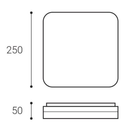 LED2 - LED Takbelysning fyrkantig LED/12W/230V IP54 3000/4000/5700K