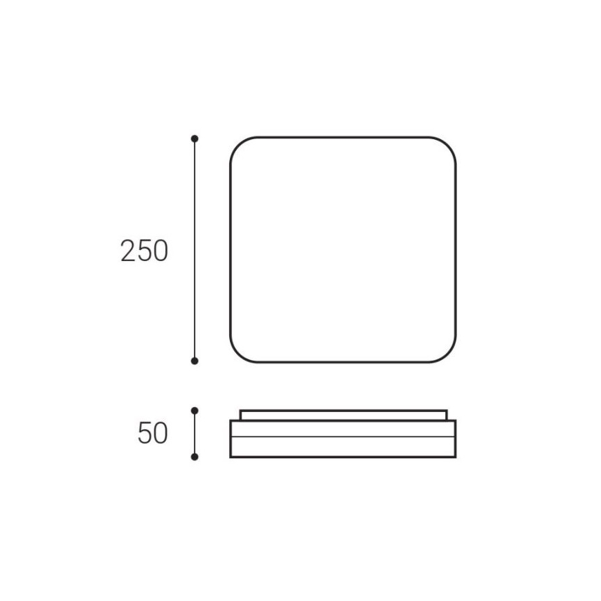 LED2 - LED Takbelysning fyrkantig LED/12W/230V IP54 3000/4000/5700K