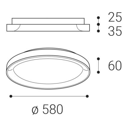 LED2 - LED taklampa BELLA LED/48W/230V 3000K/4000K brun
