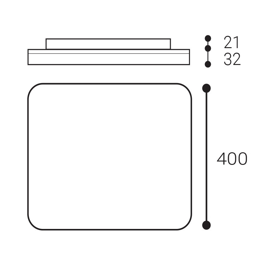 LED2 - LED taklampa för badrum SQUARE LED/38W/230V 3000K/3500K/4000K IP54 vit