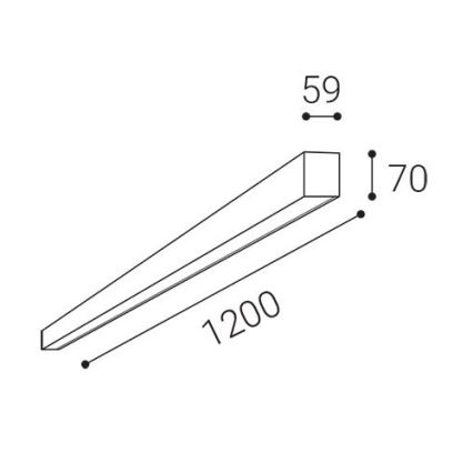 LED2 - LED taklampa NOLI LED/40W/230V 3000/3500/4000K 120 cm svart