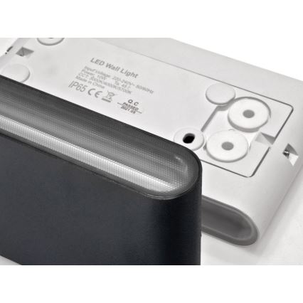 LED2 - LED vägglampa för utomhusbruk FLAT 2xLED/5W/230V IP65 3000K/4000K/5700K svart