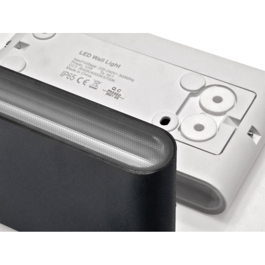 LED2 - LED vägglampa för utomhusbruk FLAT 2xLED/5W/230V IP65 3000K/4000K/5700K svart