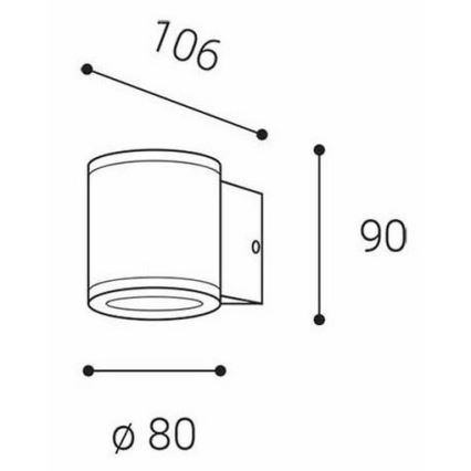 LED2 - Utomhus Väggbelysning MIDO 1xGU10/50W/230V antracit IP54