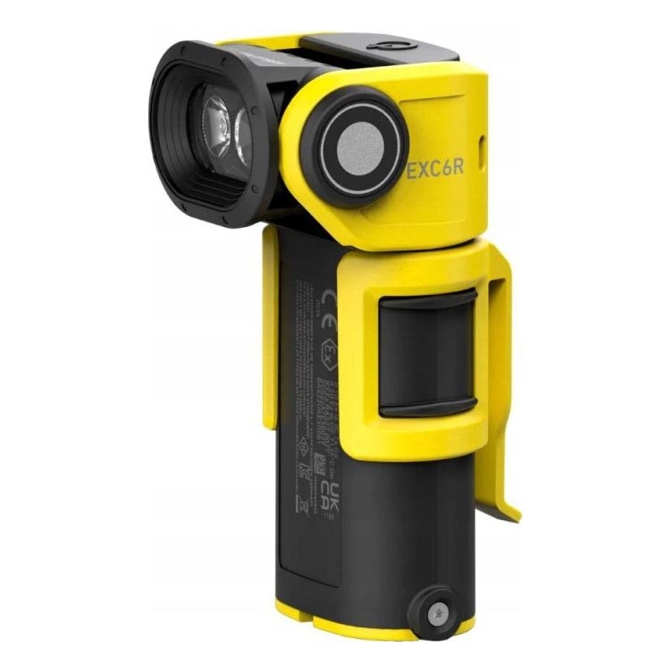 Ledlenser EXC6R - LED-dimmbar uppladdningsbar ficklampa med laddningsstation LED/1900 mAh IP68 300 lm 10 h gul