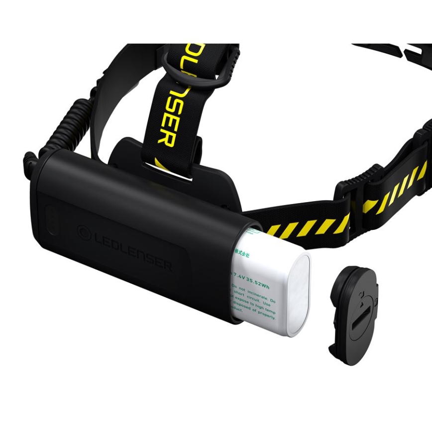 Ledlenser H15R WORK - LED-uppladdningsbar pannlampa med dimbar funktion, 4800 mAh, IP67, 2500 lm, 70 timmar, svart