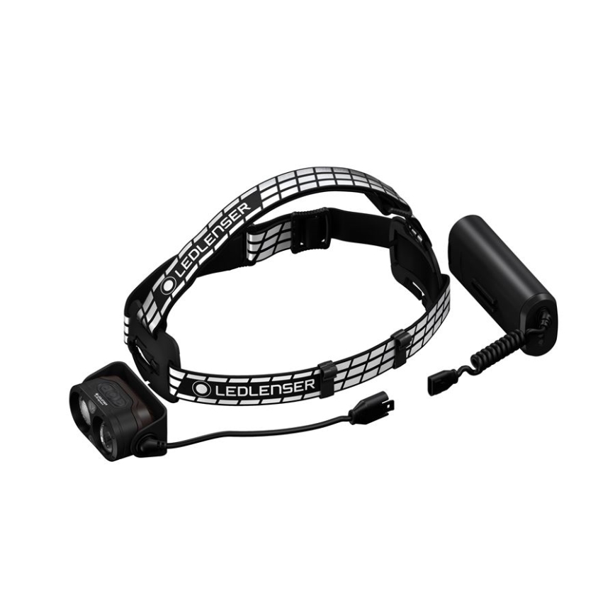 Ledlenser H19R SIGNATURE - LED uppladdningsbar pannlampa med justerbar ljusstyrka, 4800 mAh, IP68, 4000 lm, 20 h, svart