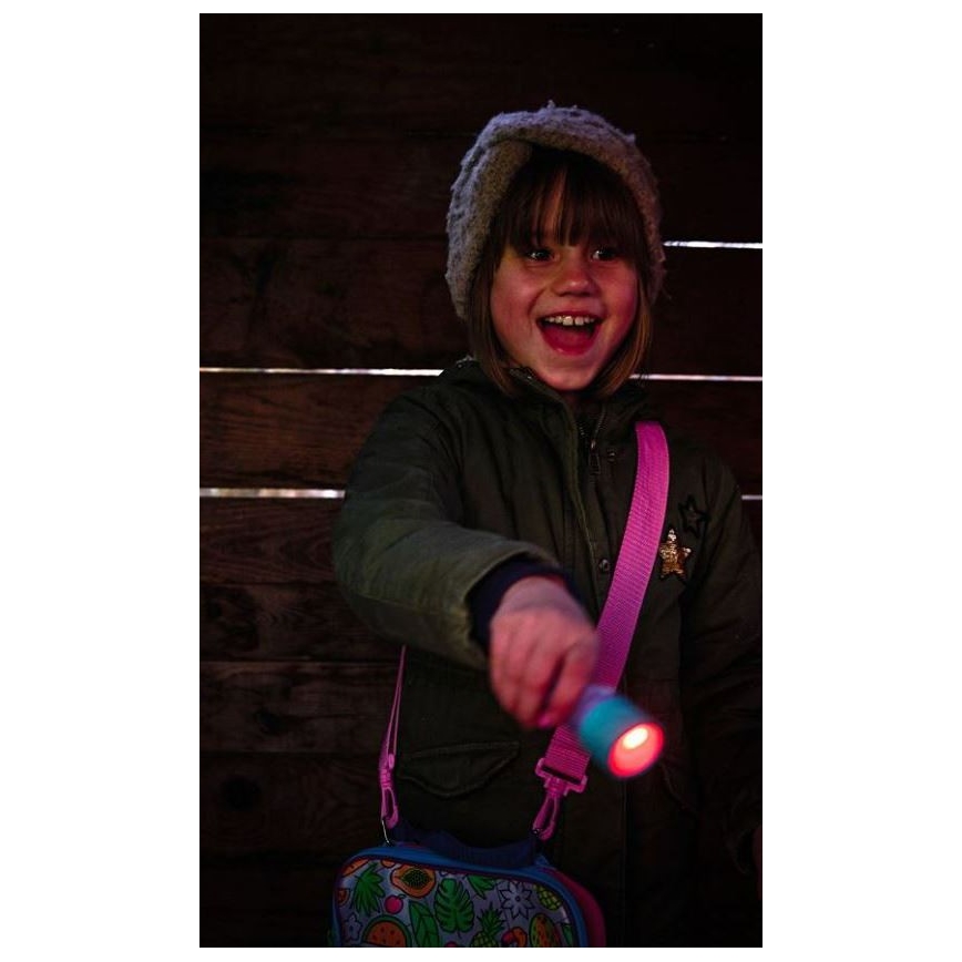 Ledlenser KIDBEAM4 RAINBOW - dimbar LED-ficklampa för barn, 2xAAA, IP44, lila