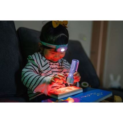 Ledlenser KIDBEAM4 RAINBOW - dimbar LED-ficklampa för barn, 2xAAA, IP44, lila