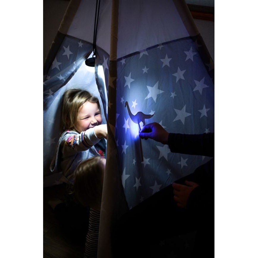 Ledlenser KIDCAMP6 DINO - dimbar, bärbar LED-lampa, LED/3xAAA, IP44, grön