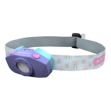 Ledlenser KIDLED2 RAINBOW - LED-dimmbar pannlampa för barn LED/1xAAA IPX4 40 lm 20h lila