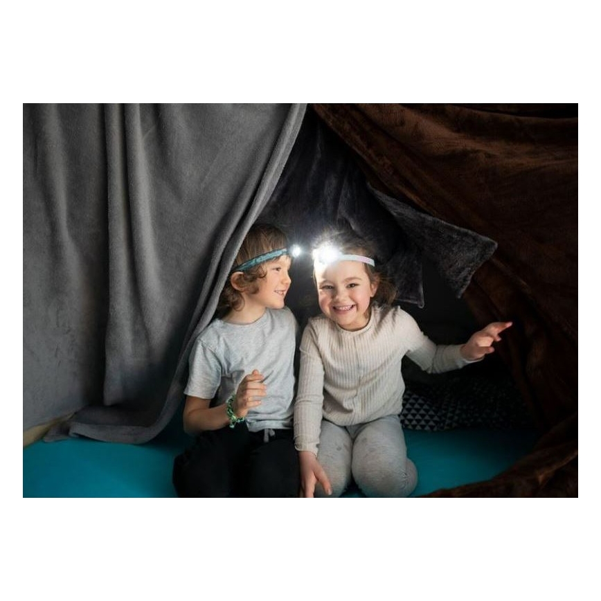 Ledlenser KIDLED4R DINO - Dimbar, uppladdningsbar LED-pannlampa för barn, 280 mAh, IPX4, 40 lm, 18 h, grön