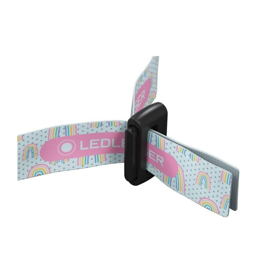 Ledlenser KIDLED4R RAINBOW - dimbar uppladdningsbar pannlampa för barn LED/280 mAh IPX4 40 lm 18 h lila