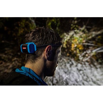 Ledlenser NEO9R - dimbar uppladdningsbar LED-pannlampa, 5000 mAh, IP54, 1200 lm, 120 h, svart/blå
