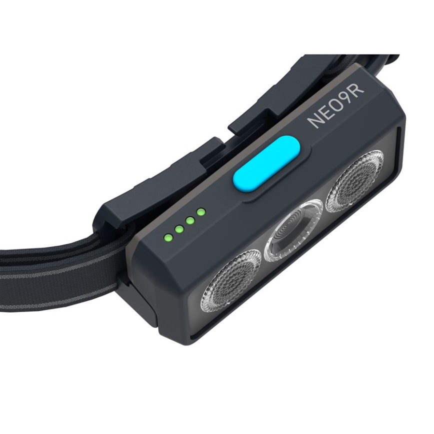 Ledlenser NEO9R - dimbar uppladdningsbar LED-pannlampa, 5000 mAh, IP54, 1200 lm, 120 h, svart/blå