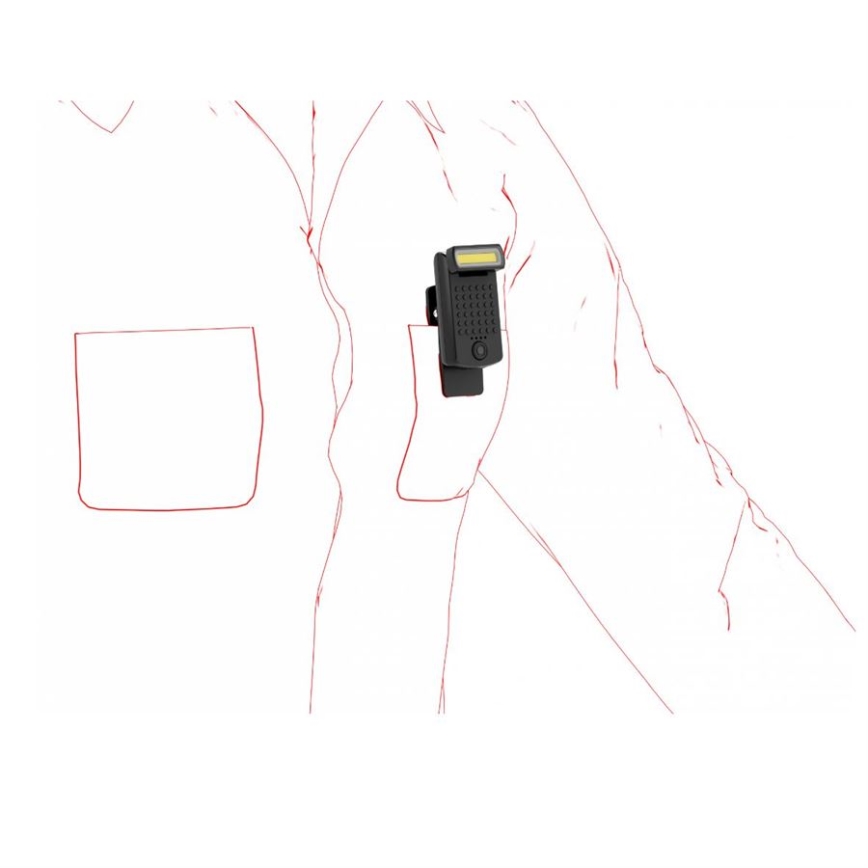 Ledlenser W1R - uppladdningsbar dimbar LED-arbetslampa med klämma LED/740 mAh IP54 220 lm