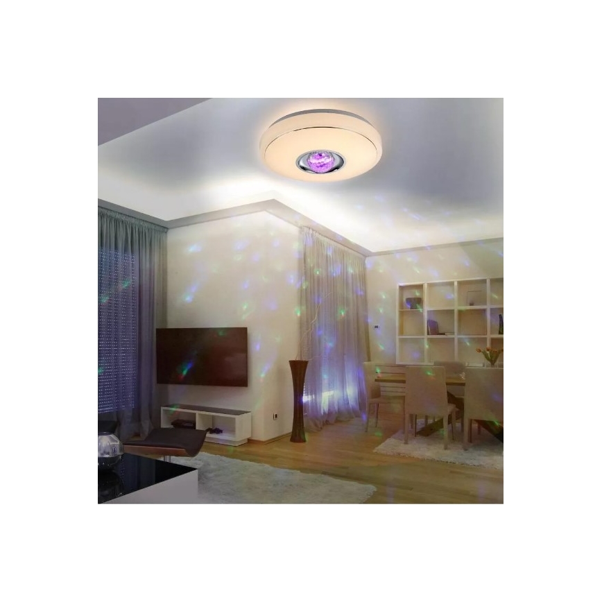 LEDRGB ljusreglerad taklampa  MAGIC DISCO LED/18W/230V + fjärrkontroll 