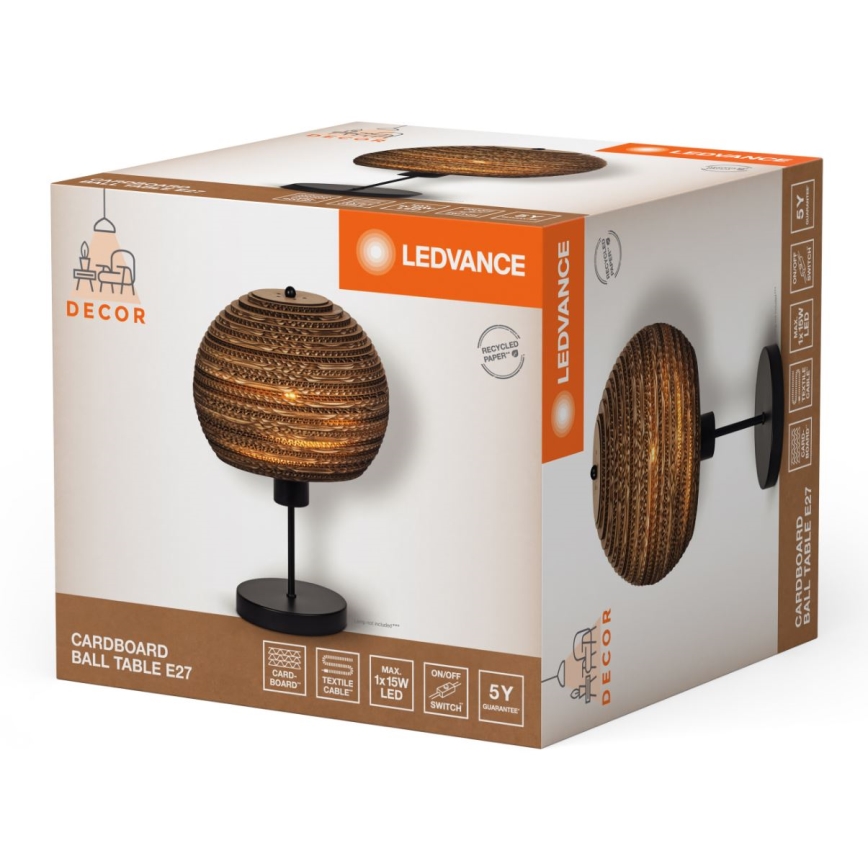 Ledvance - Bordslampa DECOR CARDBOARD 1xE27/15W/230V diameter 26 cm