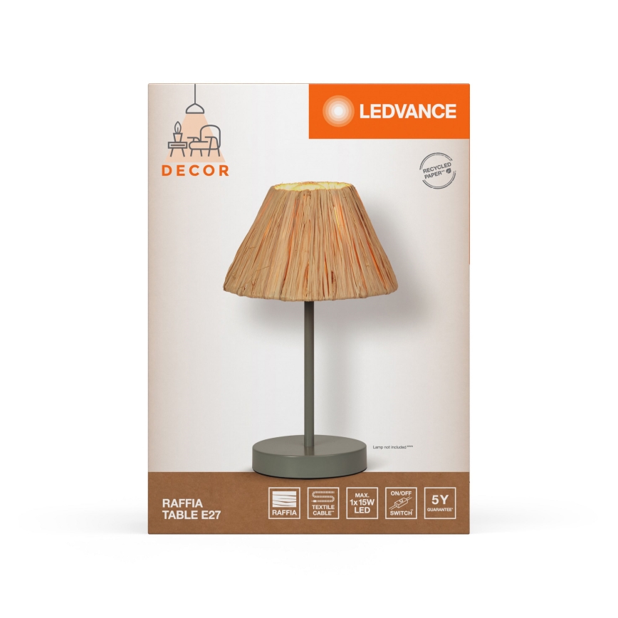 Ledvance - Bordslampa DECOR RAFFIA 1xE27/15W/230V raffiabaster